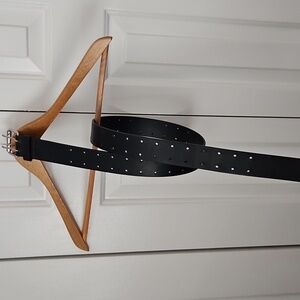 Men's belt black Beverly Hills Polo Club sz 38 silver buckle New